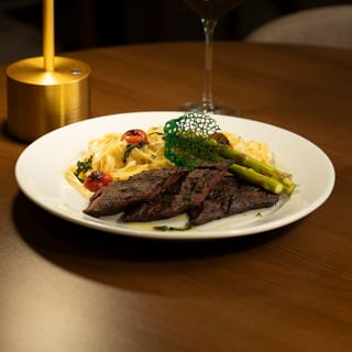 Fettuccini 4 Cheese with Steak